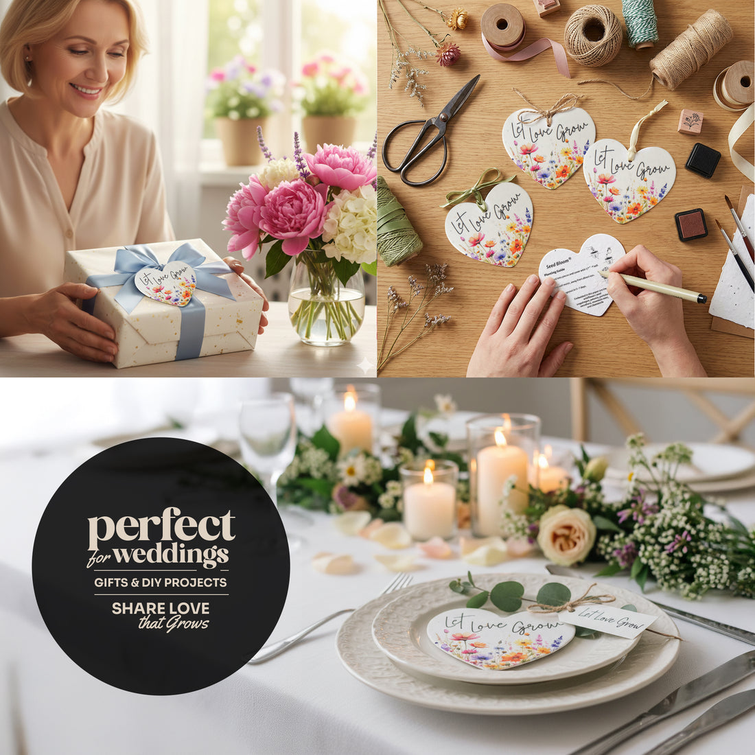 wildflower seeds wedding favors Let Love Grow Plantable Heart Wedding Favors