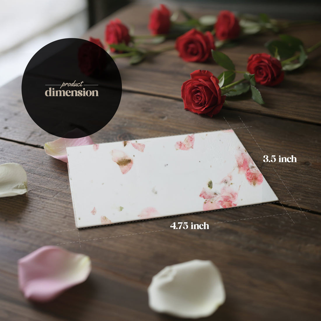  A thank you card featuring a rose design alongside a blank piece of paper for personal messages