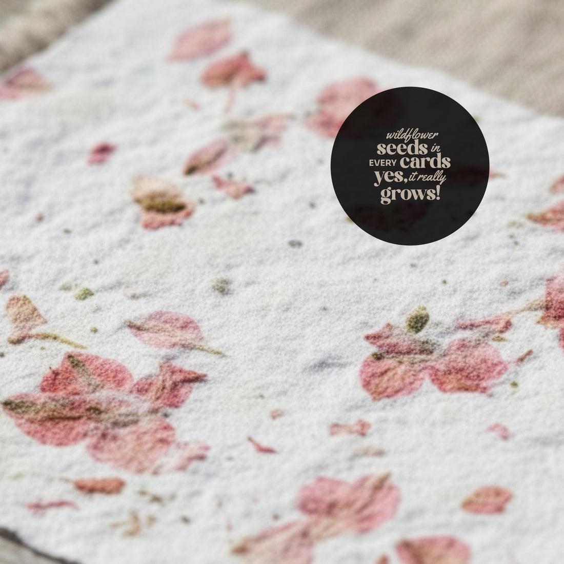 Bloom thank you card adorned with delicate pink floral designs