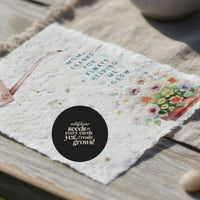 Beautiful watercolor floral print on a card, designed for celebrating Mother's Day with vibrant colors