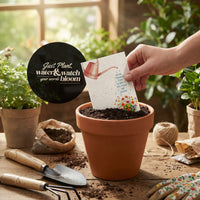 A set of free printable gardening cards showcasing a beautiful Mother's Day bloom, great for any gardening mom