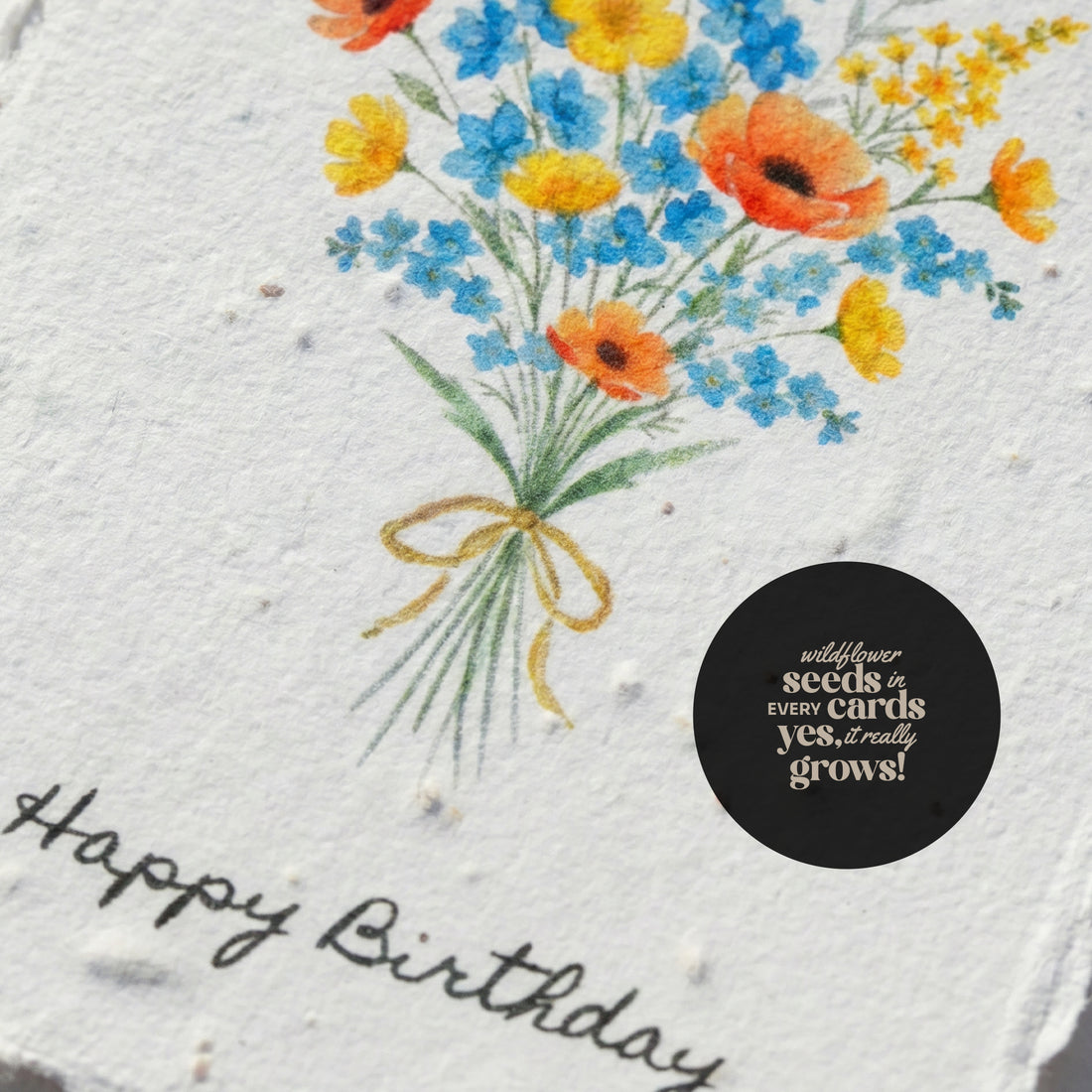 Colorful birthday card featuring vibrant flowers, celebrating a joyful birthday occasion