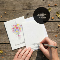 Bloom Birthday Cards eco-friendly greeting card with vibrant flowers for celebrating birthdays