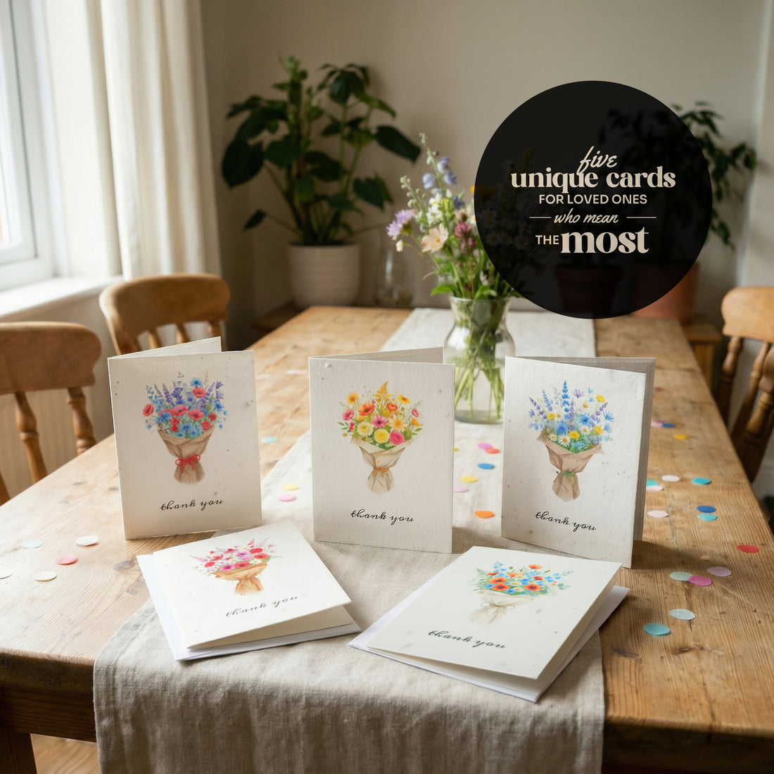 Bloom Thank You Card featuring a unique design, likely the most popular choice among customers