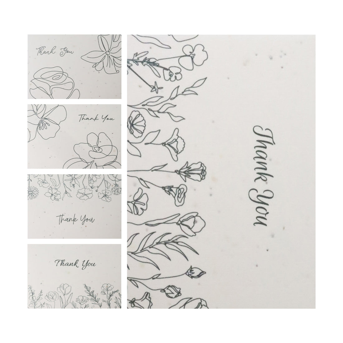 Floral thank you card with a mix of colorful blooms and leafy accents