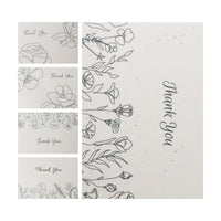 Floral thank you card with a mix of colorful blooms and leafy accents
