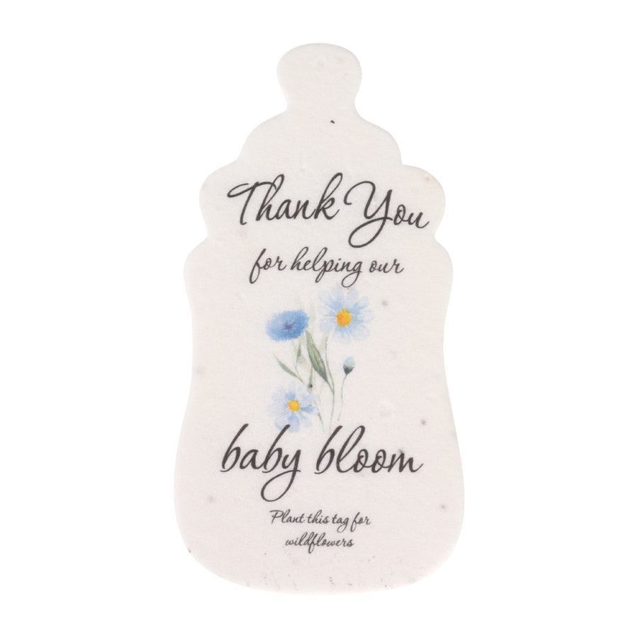 Baby Bottles Plantable Seed Paper –  Set of 15 (Blue) - Seed Bloom Gifts