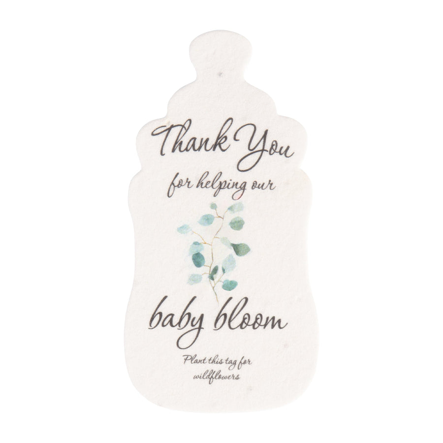 Baby Bottles Plantable Seed Paper –  Set of 15 (Green) - Seed Bloom Gifts