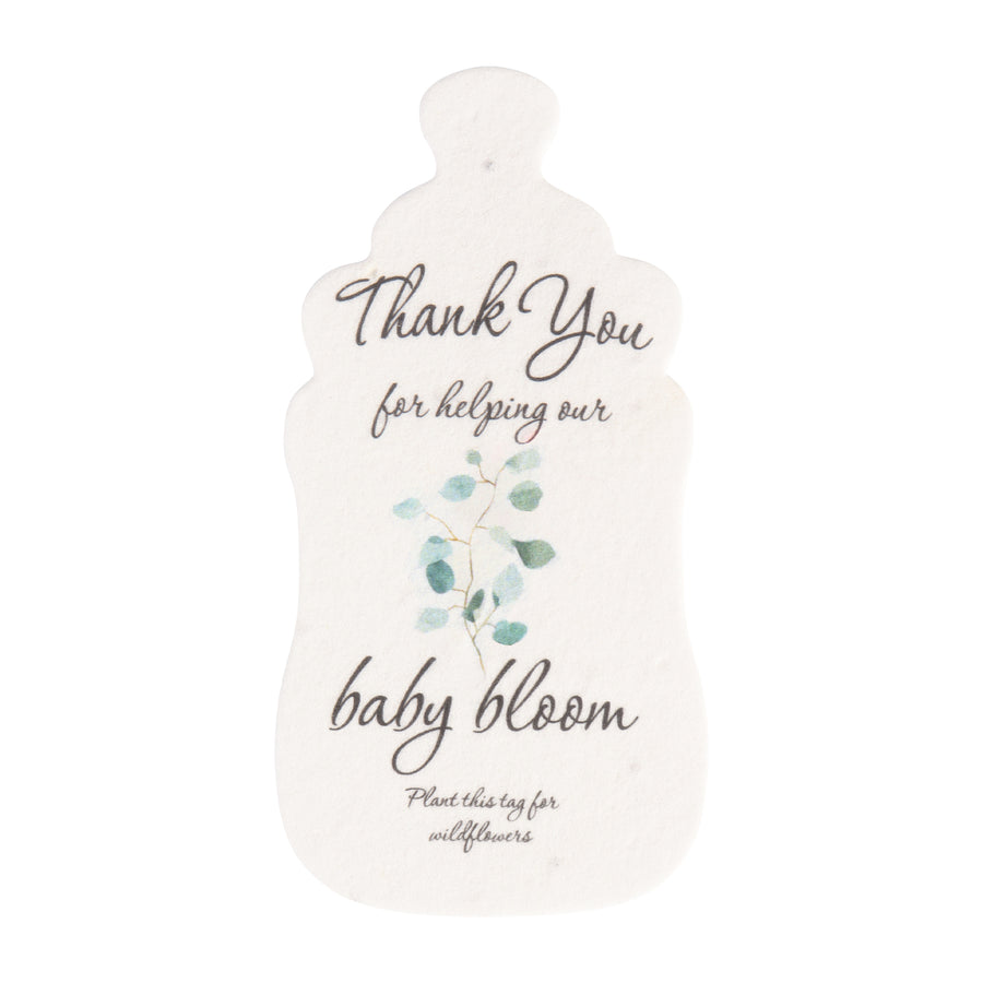 Baby Bottles Plantable Seed Paper –  Set of 15 (Green) - Seed Bloom Gifts