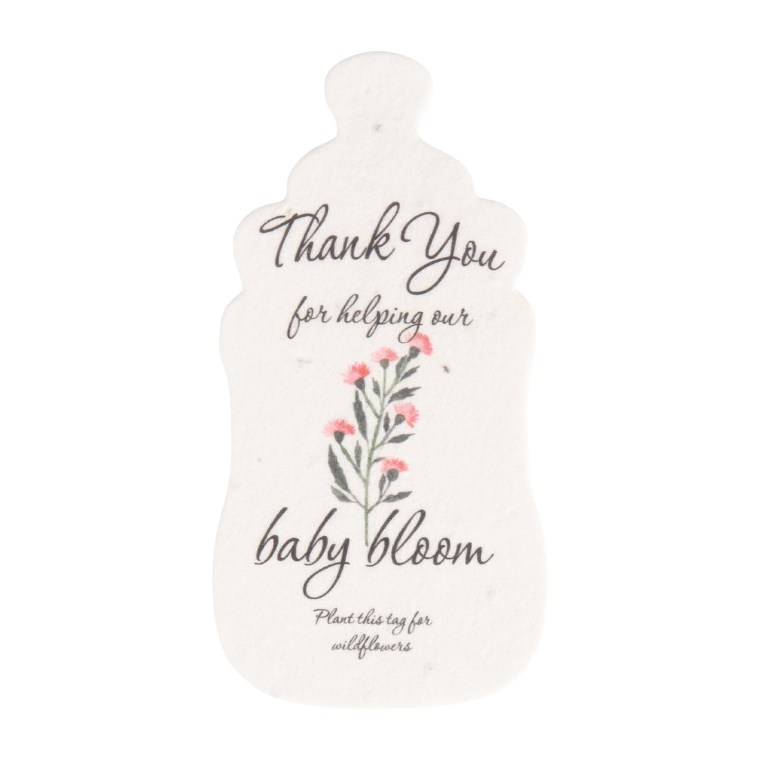 Baby Bottles Plantable Seed Paper –  Set of 15 (Pink) - Seed Bloom Gifts