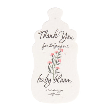 Baby Bottles Plantable Seed Paper –  Set of 15 (Pink) - Seed Bloom Gifts