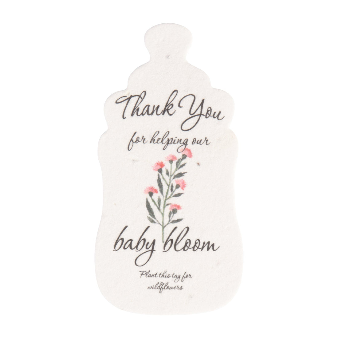 Baby Bottles Plantable Seed Paper –  Set of 15 (Pink) - Seed Bloom Gifts