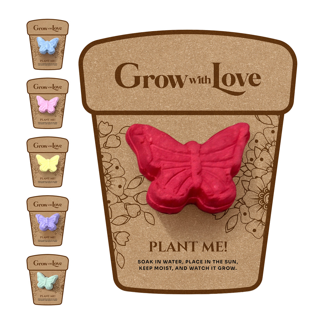 3D Red Butterfly Plantable Seed Paper- Set of 24- Seed Bloom Gifts