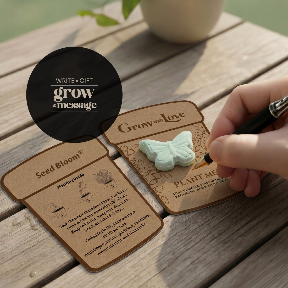 3D Green Butterfly Plantable Seed Paper- Set of 24- Seed Bloom Gifts