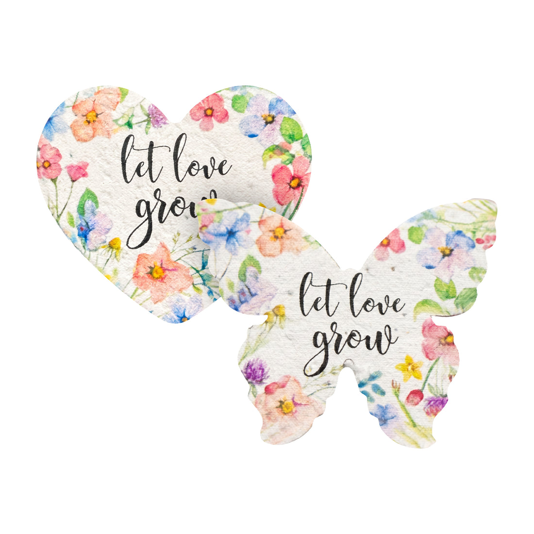 Hearts and Butterfly Favor seed paper, let love grow design