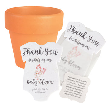 Baby Shower Bundle 2 – Pink Onesie Seed Paper with Terracotta Pots (30 Sets)