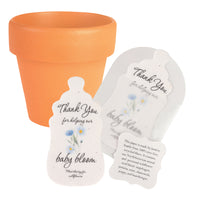 Baby Shower Bundle  5 – Blue Baby Bottle Seed Paper Favors with Terracotta Pots (30 Sets)