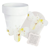 White paper with Bee Shaped Seed Paper Baby Shower Favor By Seed Bloom Gifts illustrations and a message on a white background