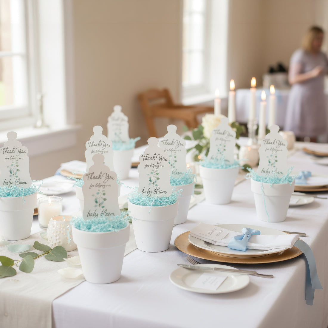 Baby Shower Bundle  6 – Green Baby Bottle Seed Paper Favors with Terracotta Pots (30 Sets) (Copy)