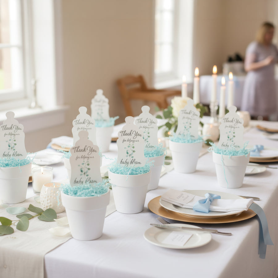 Baby Shower Bundle  6 – Green Baby Bottle Seed Paper Favors with Terracotta Pots (30 Sets) (Copy)