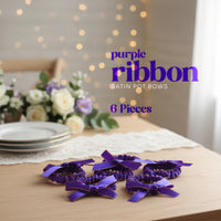 Purple Satin Pot Bows – 6 Decorative Wraps for Gifts & Plants - Seed Bloom Gifts