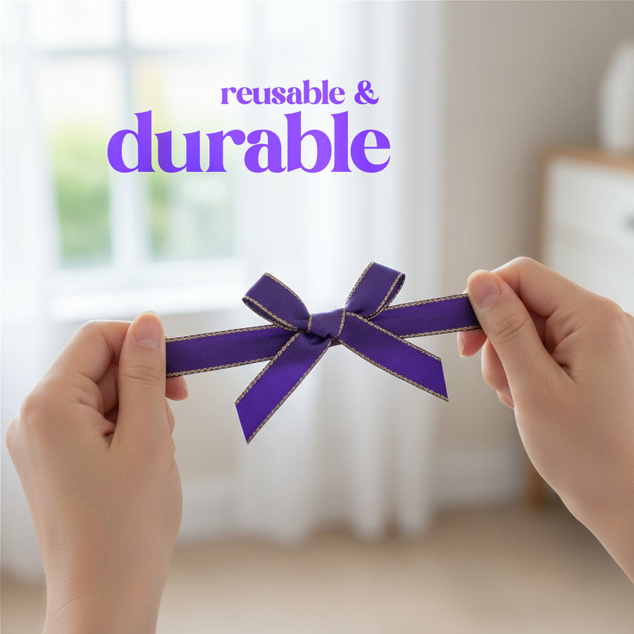 Purple Satin Pot Bows – 6 Decorative Wraps for Gifts & Plants - Seed Bloom Gifts