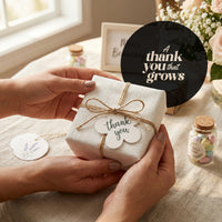  A set of Bloom thank you tags for grooms, showcasing elegant floral patterns to express gratitude